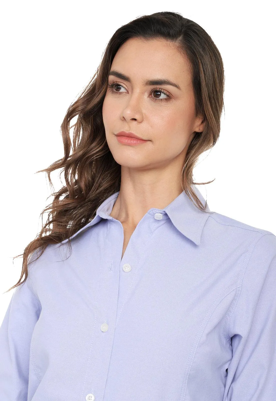 Blusa Clásica Oxford Lec Lee para Mujer - Azul