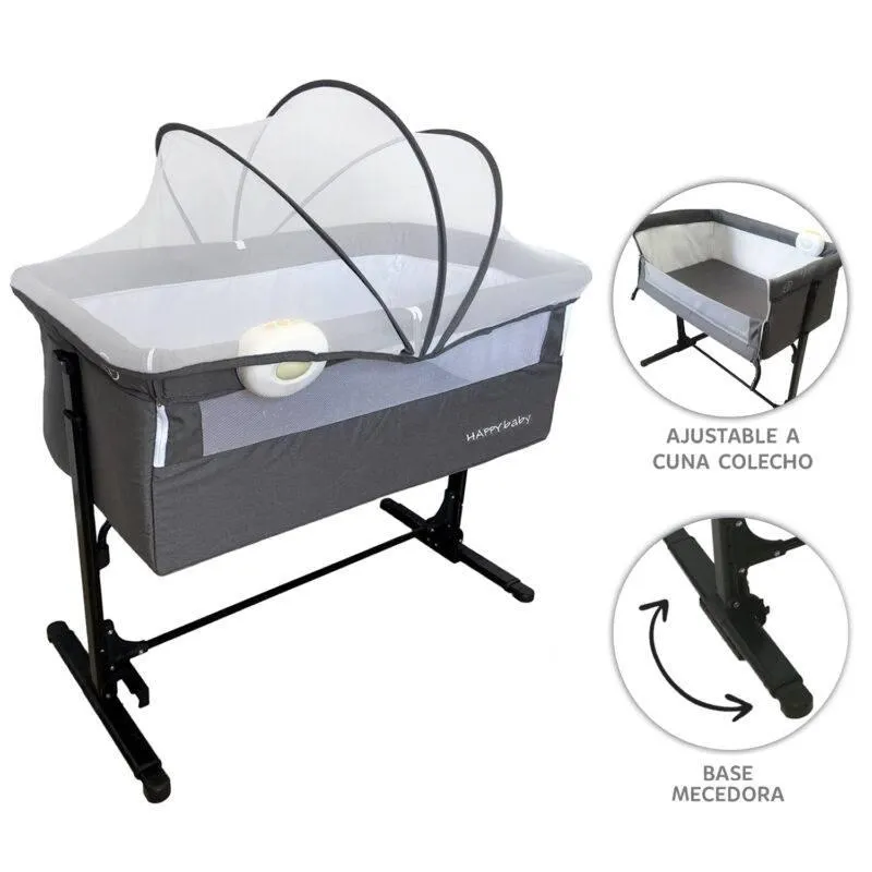 Cuna Colecho Happy Baby Mix Gris