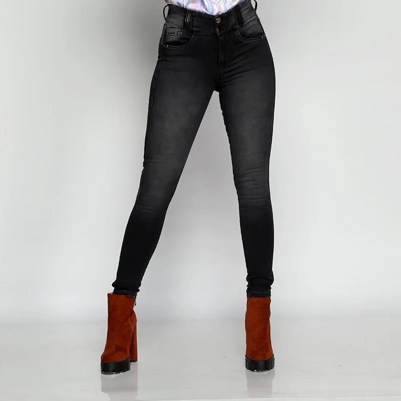 Jean Gold Skinny Raven