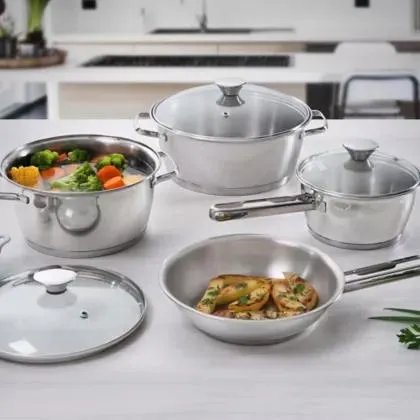 Batería De Cocina 7 Piezas Acero Inoxidable Tramontina