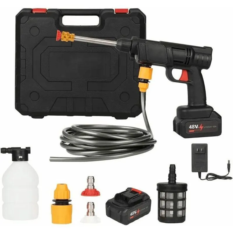 Pistola Hidrolavadora 48V Doble Batería Portatil Carro Auto