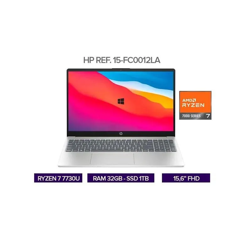 PORTATIL HP RYZEN 7 7730U / RAM 32GB / SSD 1TB / PANTALLA 16" FHD