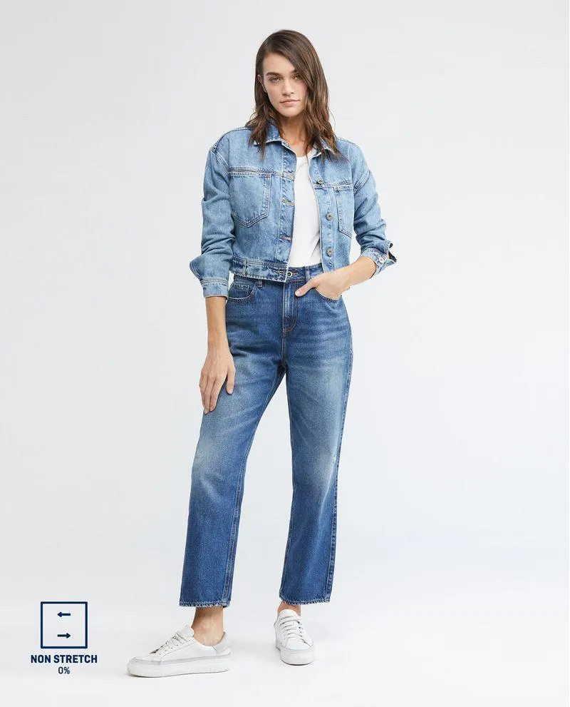 Jean de Mujer Straight Fit, Boot Cut - Azul Medio