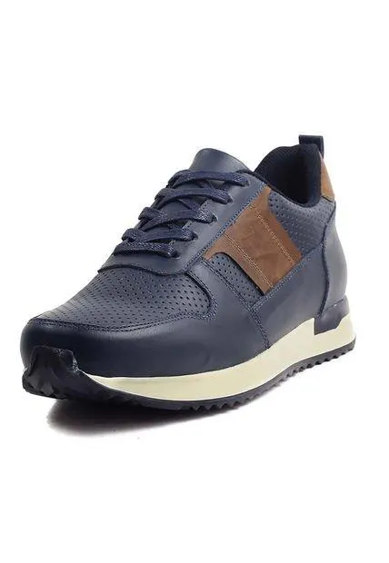 Tenis Cuero Azul Ocai Ivan 001