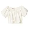Blusa manga corta marfil para niña