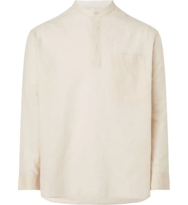 Camisa Beige Slim Fit Esencial Para Hombre