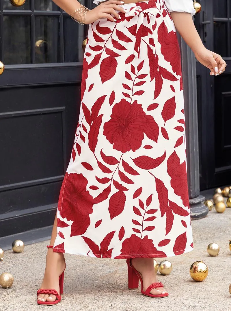 FALDA Elaborada en chalis. Silueta amplia. Tejido plano.