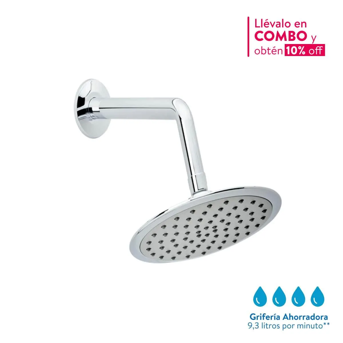 Regadera Ultra Ahorradora con Brazo Misuri