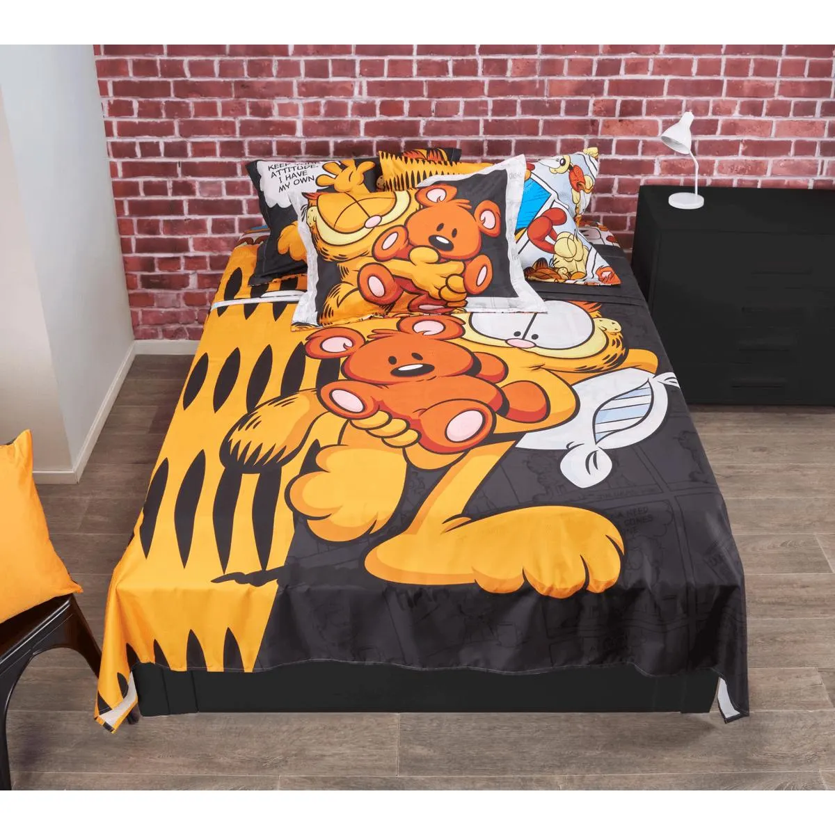 Juego de sábanas estampación digital panel Garfield