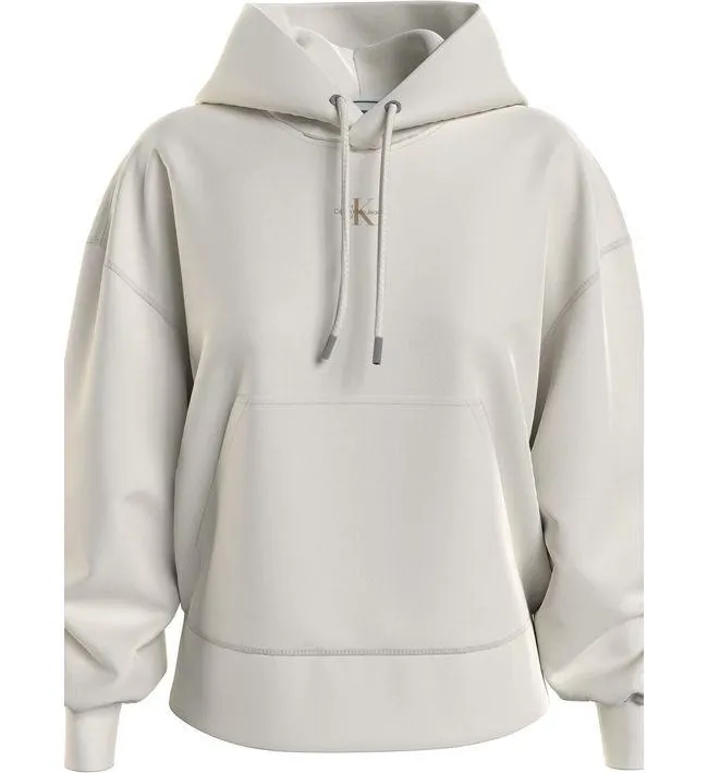 Buzo Con Capucha Y Monograma Mujer Blanco Calvin K