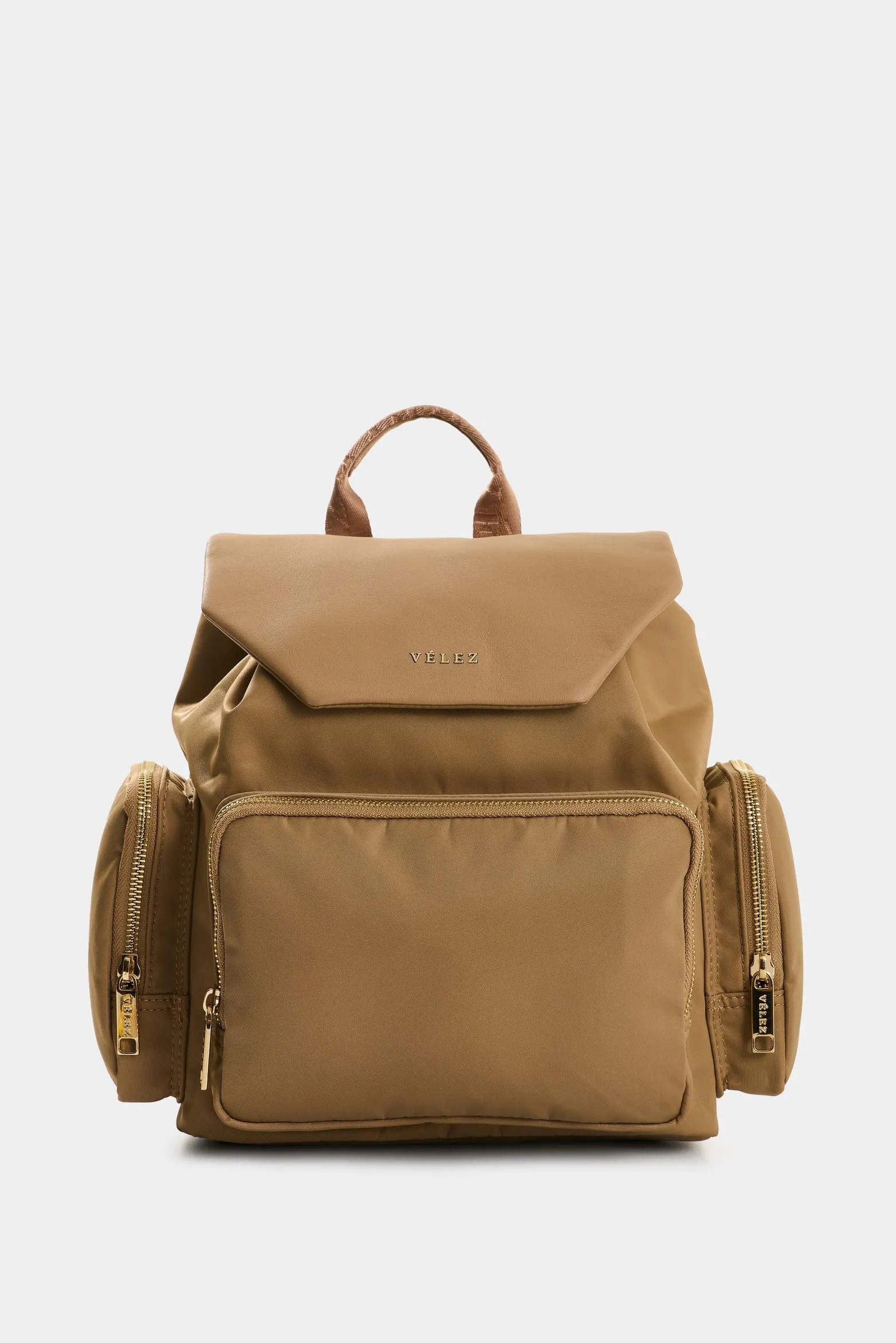 Tula morral mini Orión de lona y cuero para mujer ajuste cordón