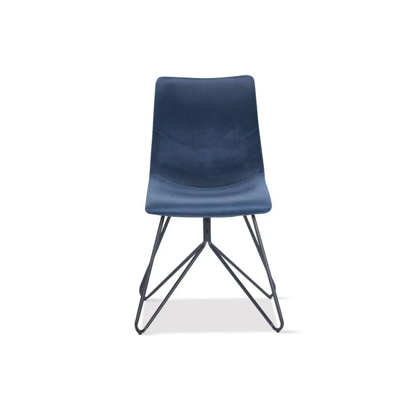 Silla De Comedor Queens Terciopelo Azul
