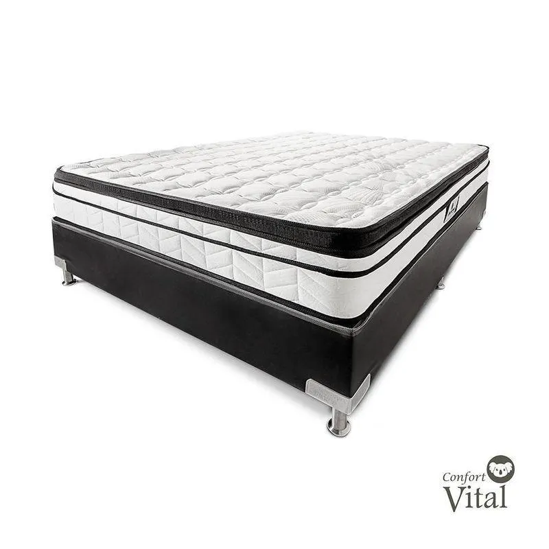 Combo Colchon Invierno Confort Vital Doble (140 x 190 cm) CINV1419 Resortado Semifirme