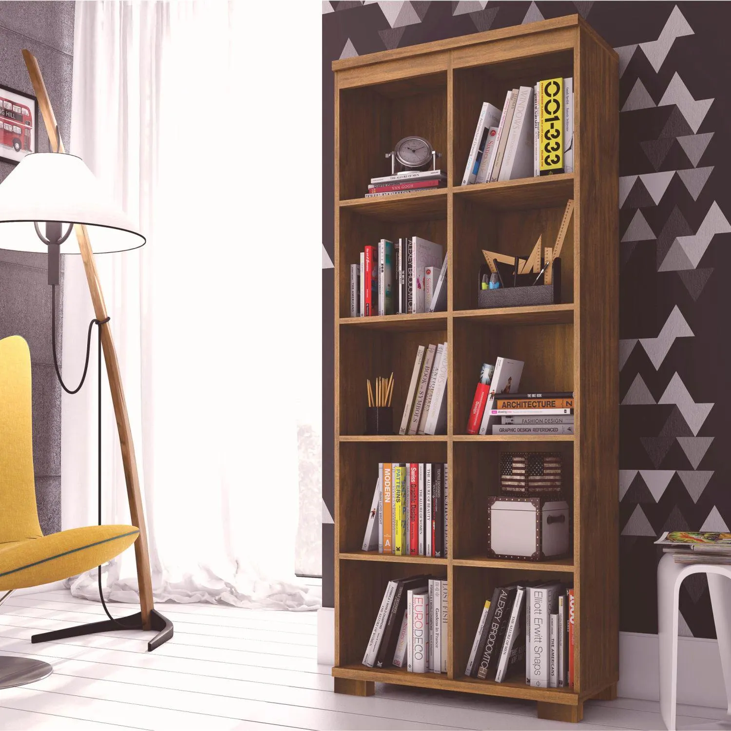 Biblioteca Gaudi Natural Oscuro 70X175X35