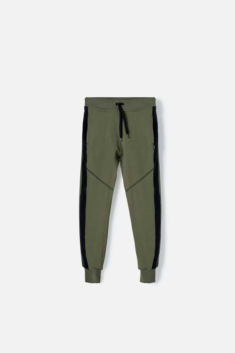 Jogger de Mic con cordón verde militar para niño