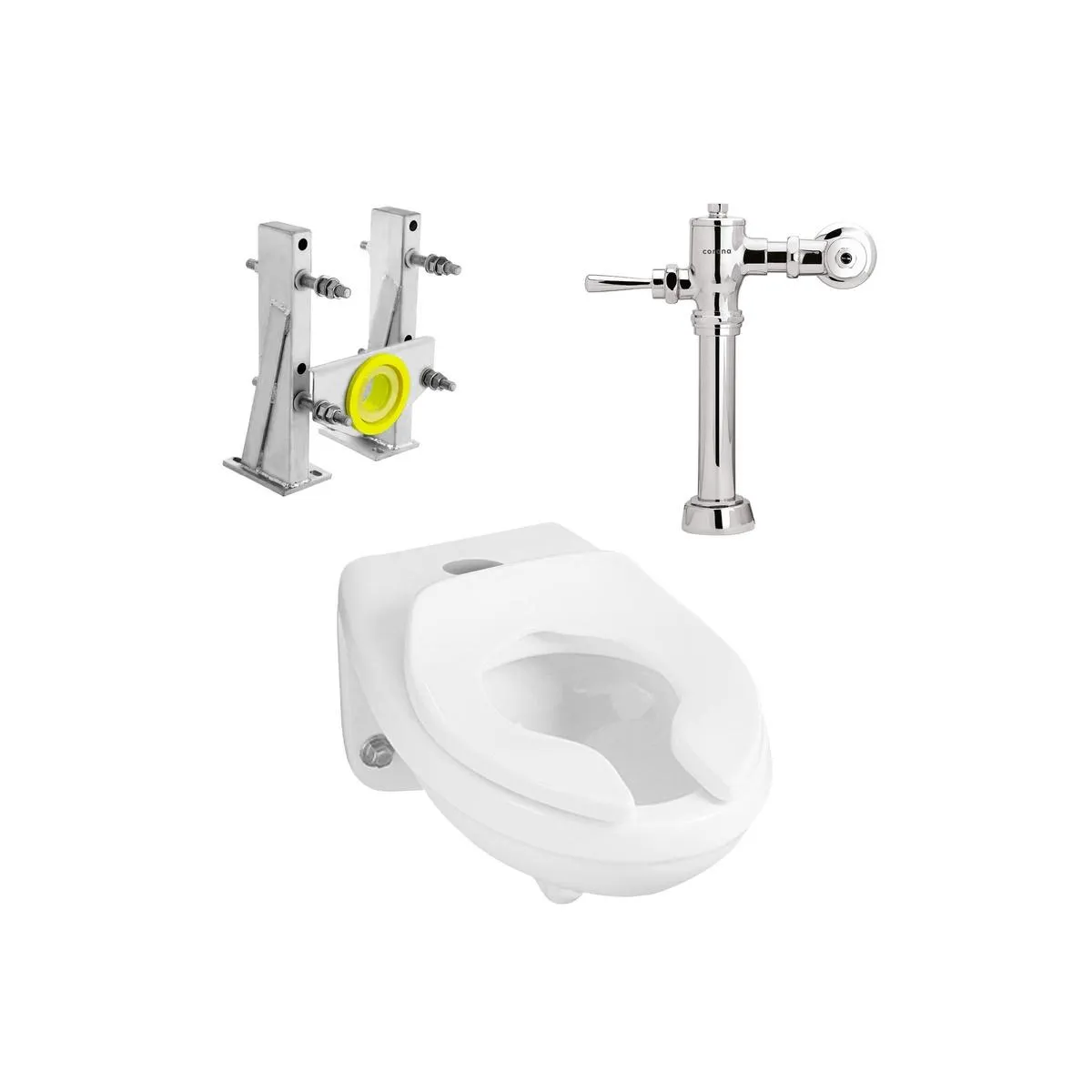 Kit Taza Erie entrada superior con fluxómetro Flushout 3.5 Lts.