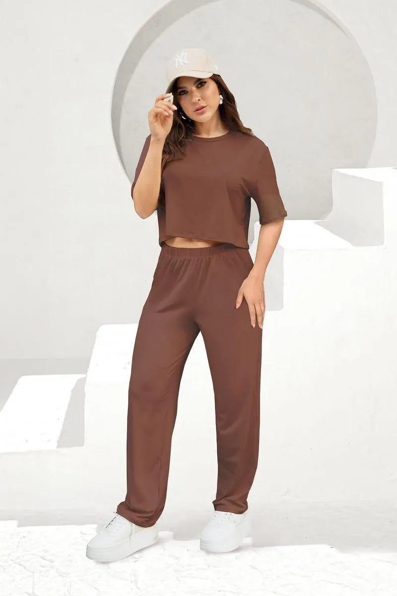 CONJUNTO X 2 CAMISETA Y PANTALON Café