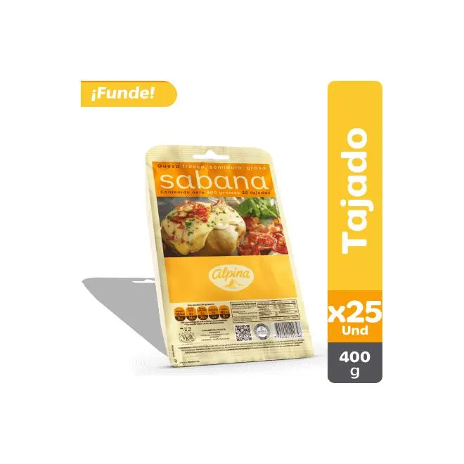 Queso Sabana Alpina 25 Tajadas 400 g