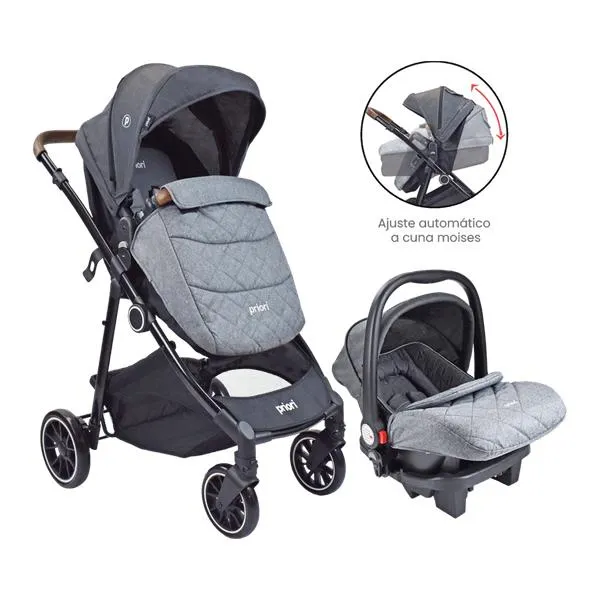 Coche para Bebé Moises Travel System Aria TS Gris Claro - Priori