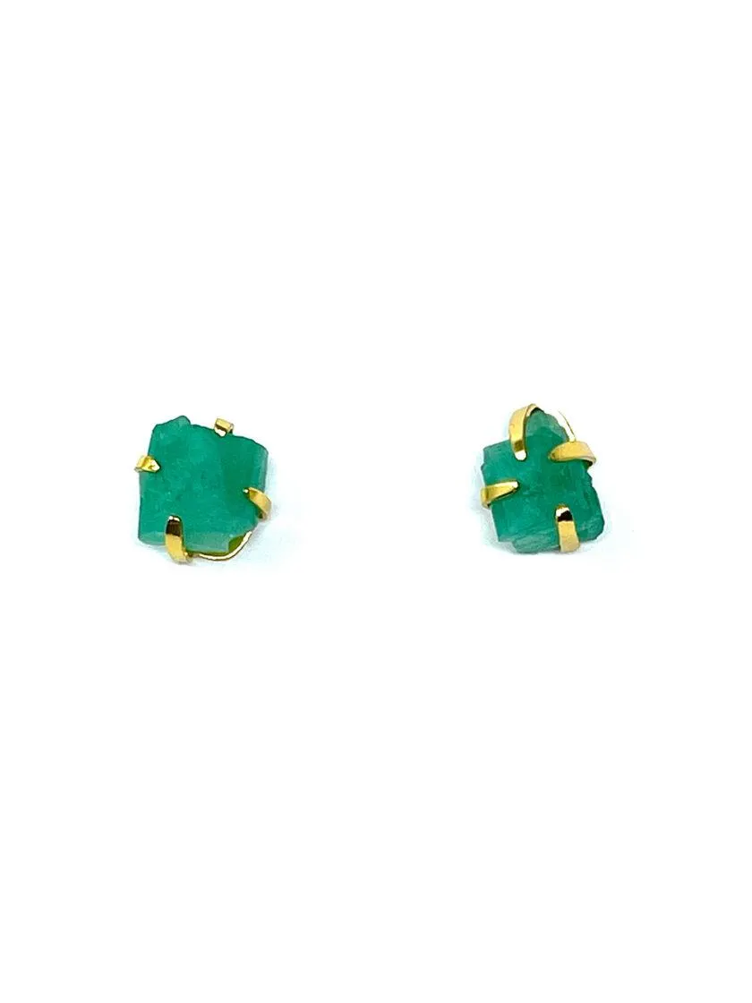 Aretes Topo esmeralda morralla