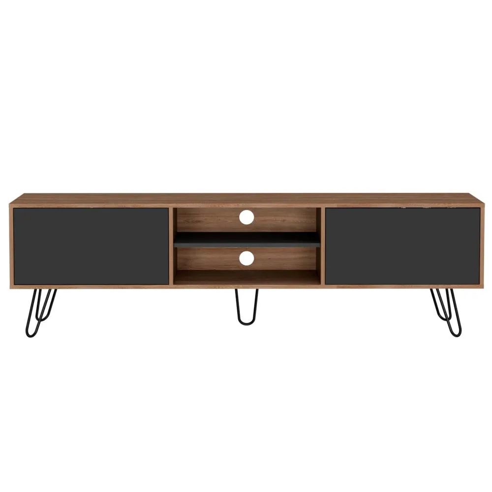 Rack para tv 80" vassel (1c) miel+ plomo