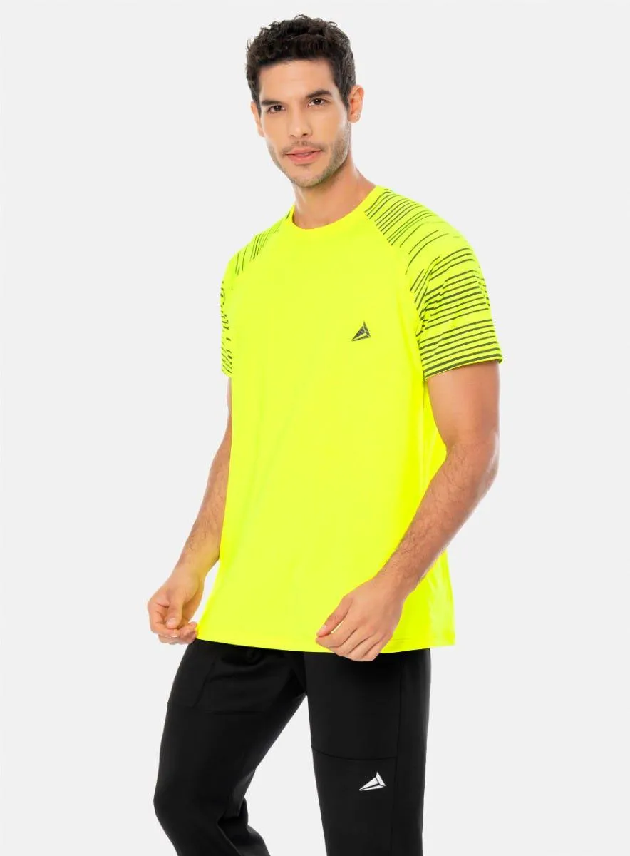 CAMISETA DEPORTIVA HOMBRE MANGA RANGLA ESTAMPADA TALLA S - M - L - XL