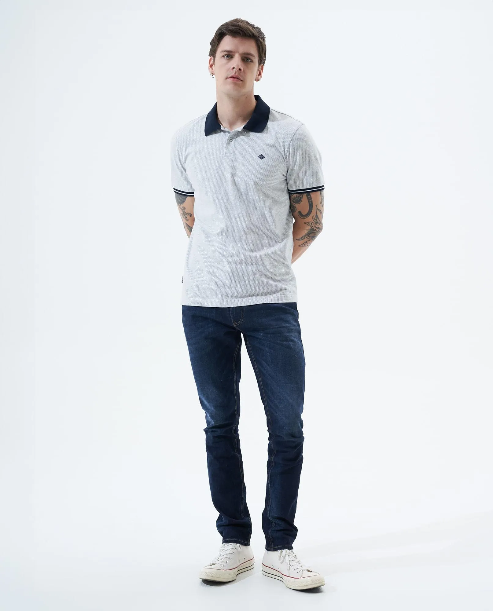 Polo con diseño de puntos para hombre