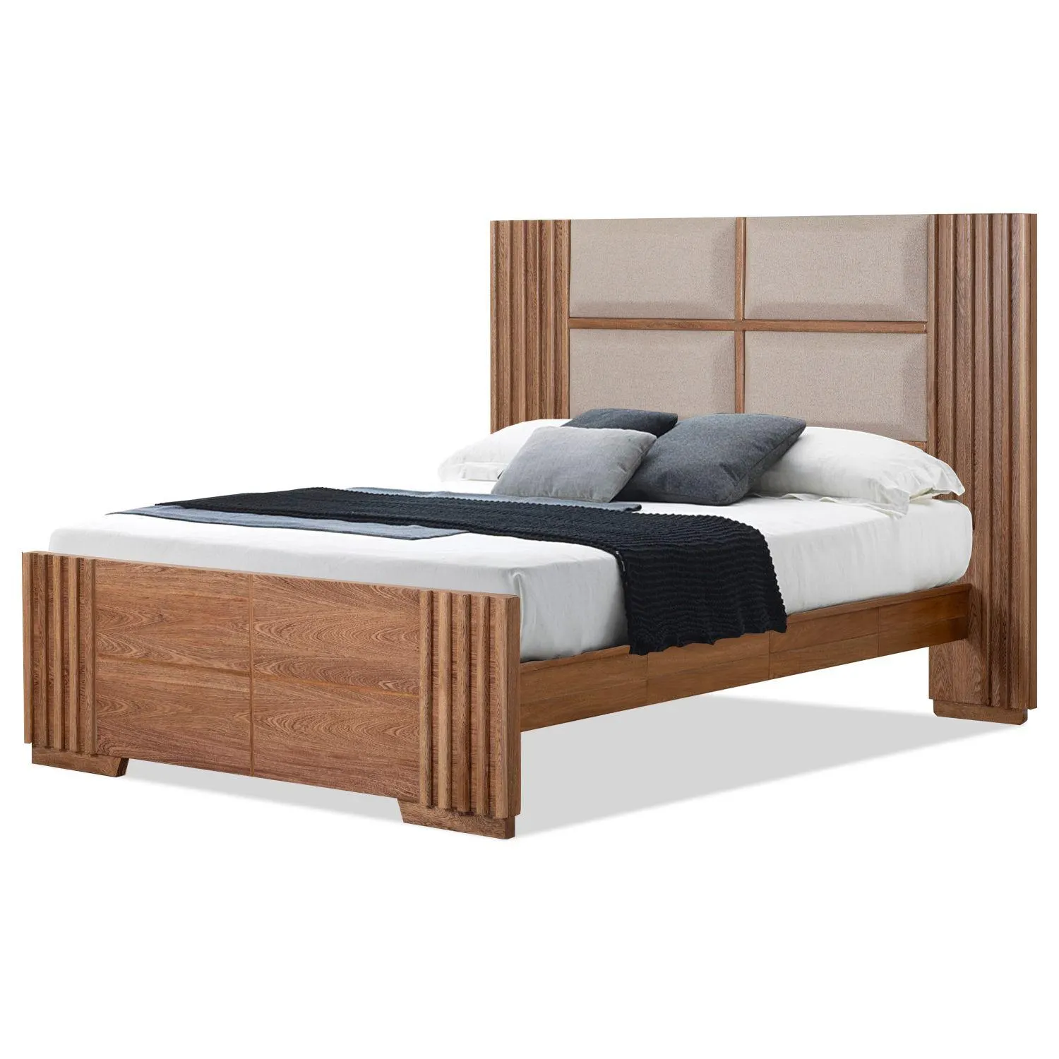 Cama Doble Dina Eurolino Beige, Natural