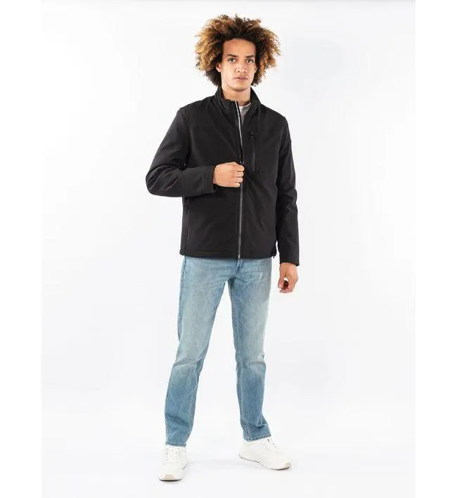 Chaqueta Negro Manga Larga Con Cierre De Cremallera Homb