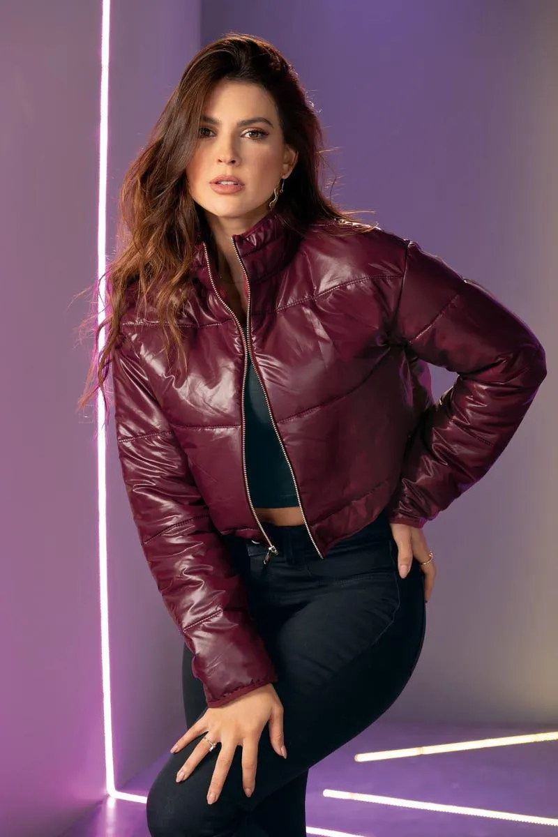 CHAQUETA MANGA LARGA ACOLCHADO Vinotinto