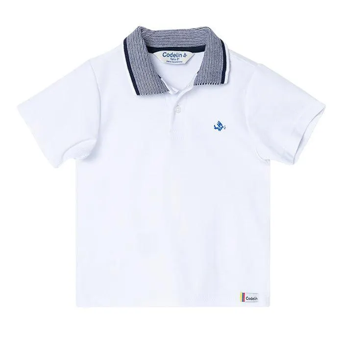 Camiseta polo Alan blanca para bebé niño