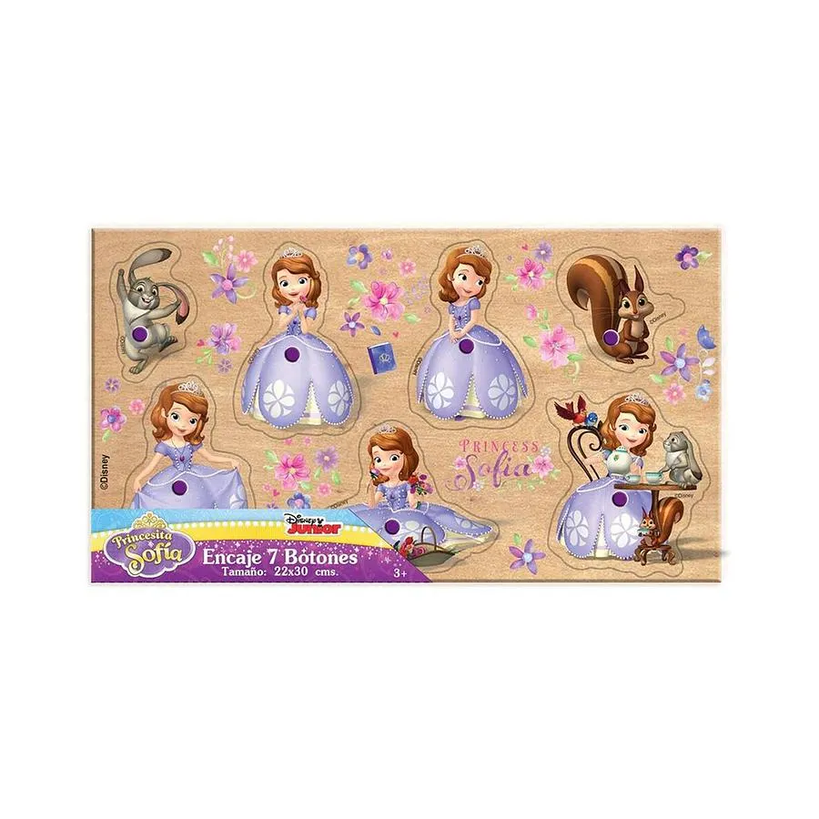 Juego De Encaje Pequeños 7 Botones Princesita Sofia