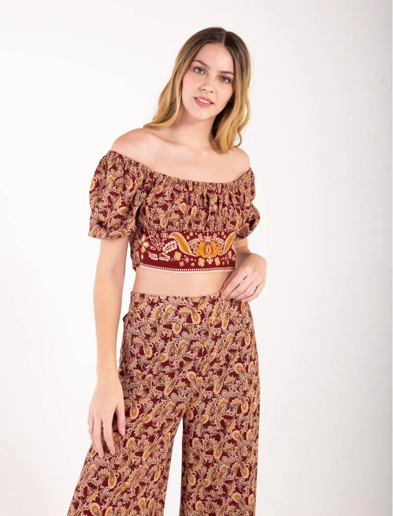 Camisa recogida con estampado