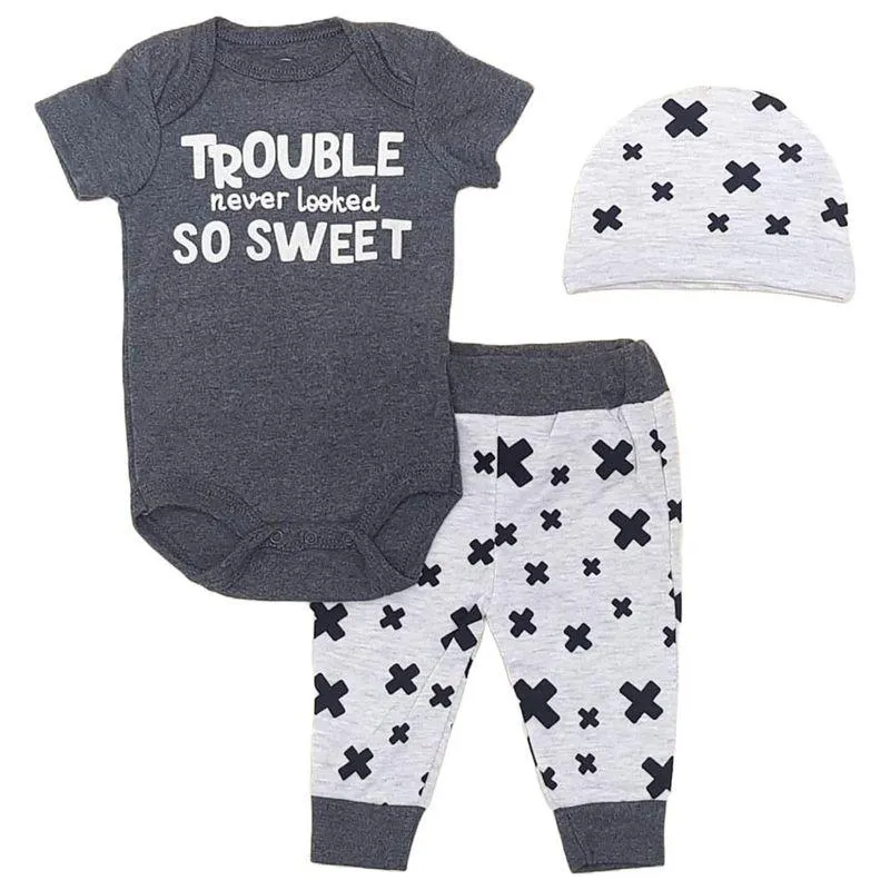 Conjunto Body Pantalón + Gorro Bebé Niño Talla 0-3M