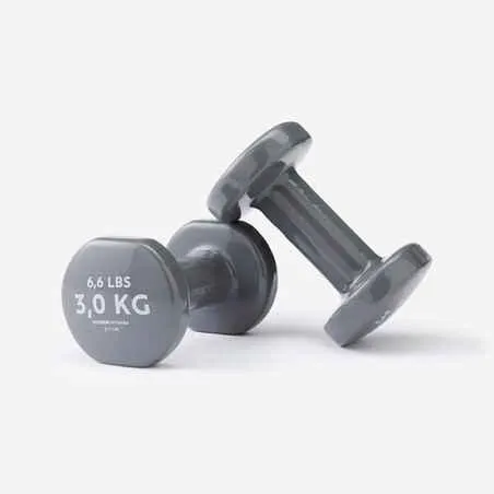 Par de mancuernas de 3kg Domyos gris