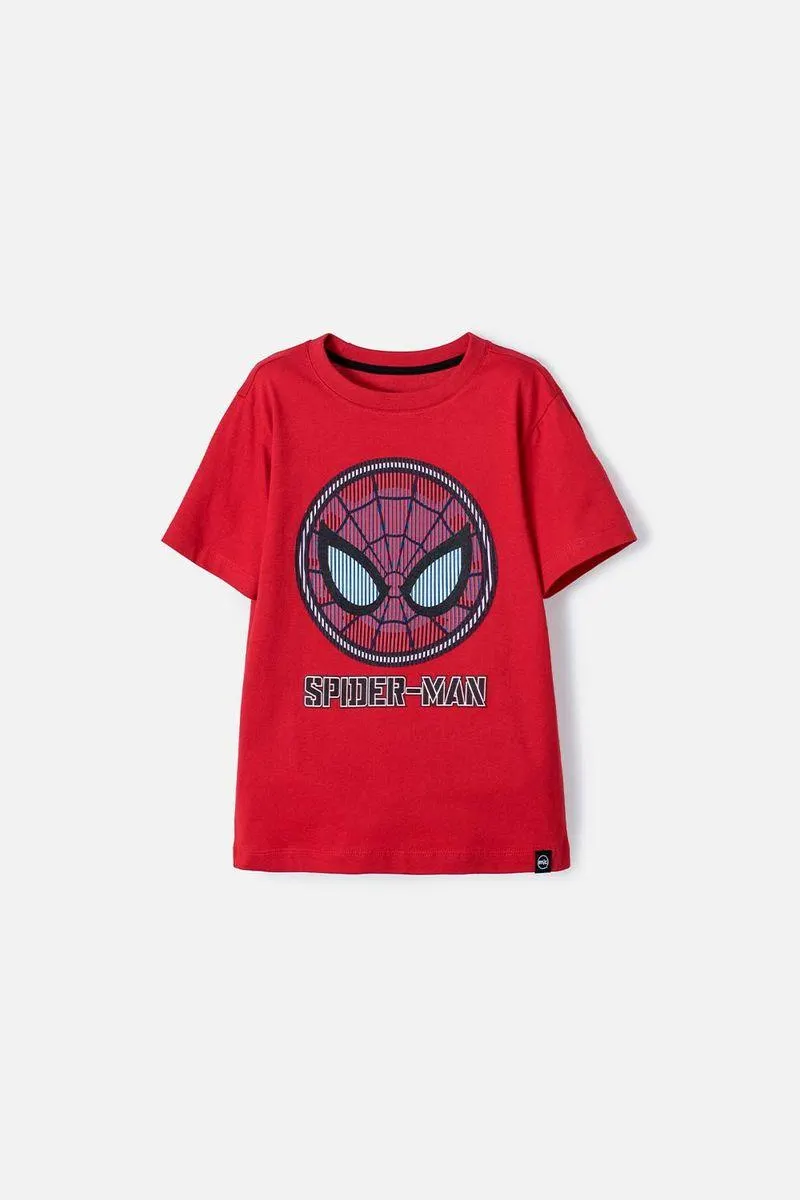 Camiseta de Spiderman roja manga corta para niño