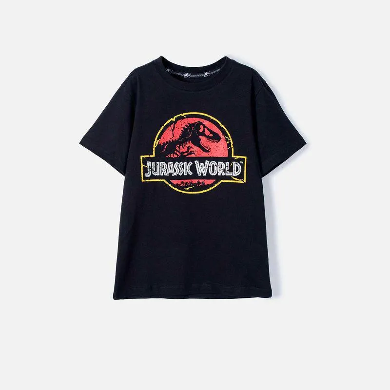 Camiseta de niño, manga corta negra de Jurassic World