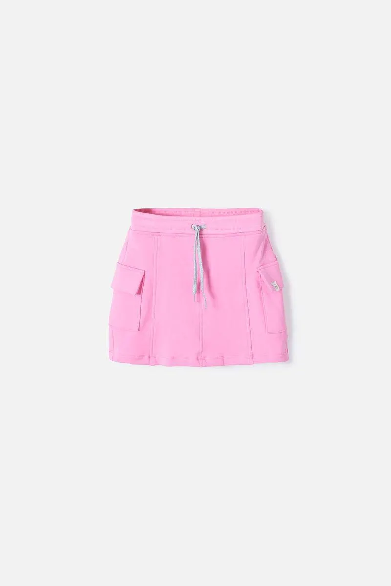 Falda de Mic con bolsillos rosada para niña