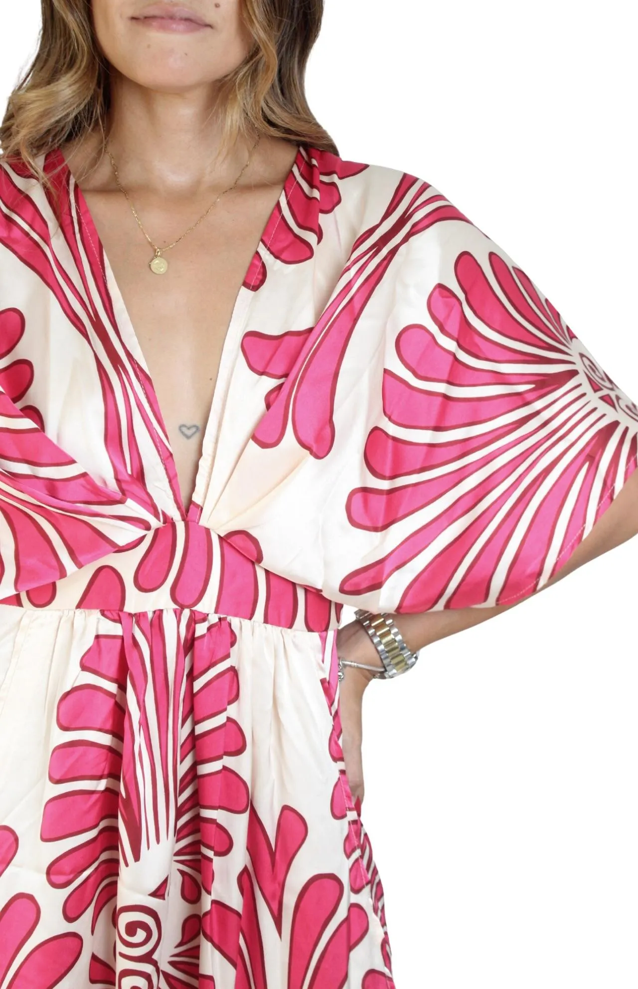 Vestido de Gala en Seda Floral Maxi