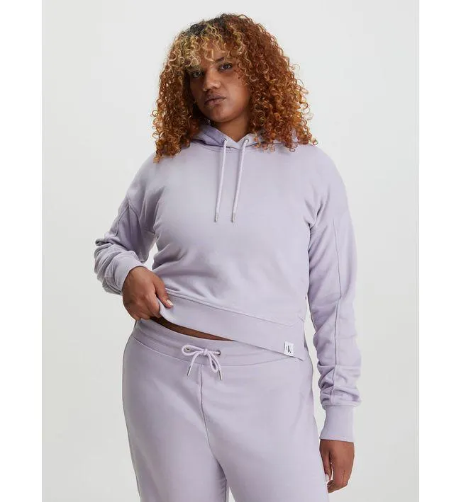 Saco Morado Con Gorro Cropped Holgada