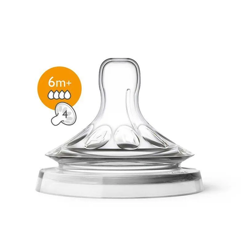 Tetina Avent Natural 2.0 Flujo Rapido 6m+ X 2 Und