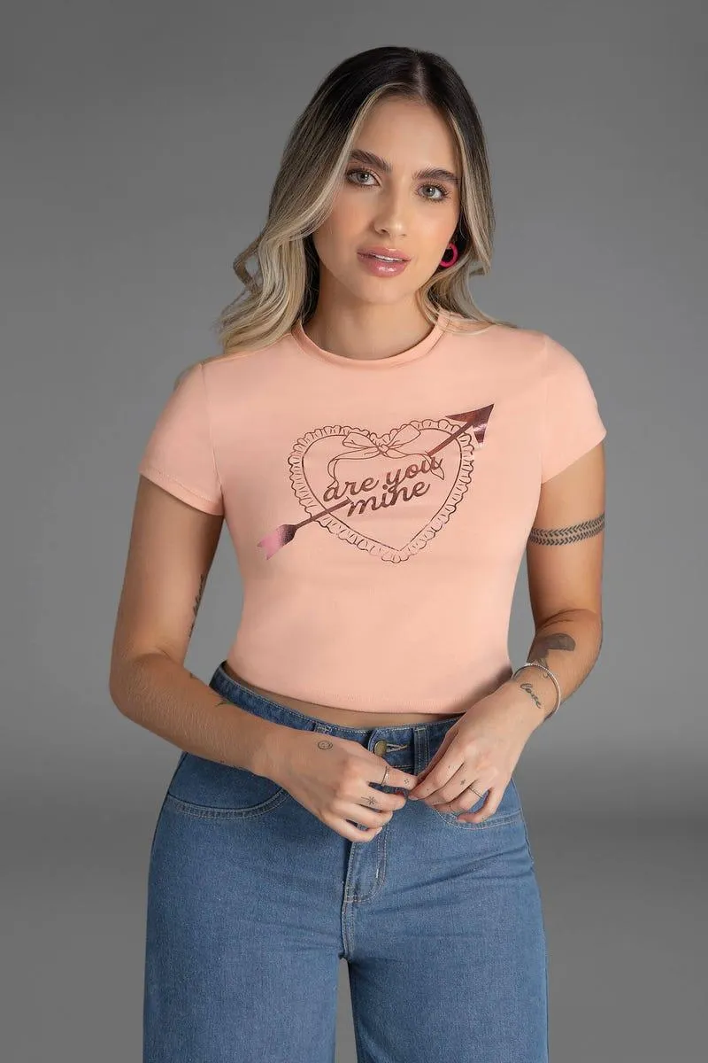 CROP TOP MANGA CORTA Rosado