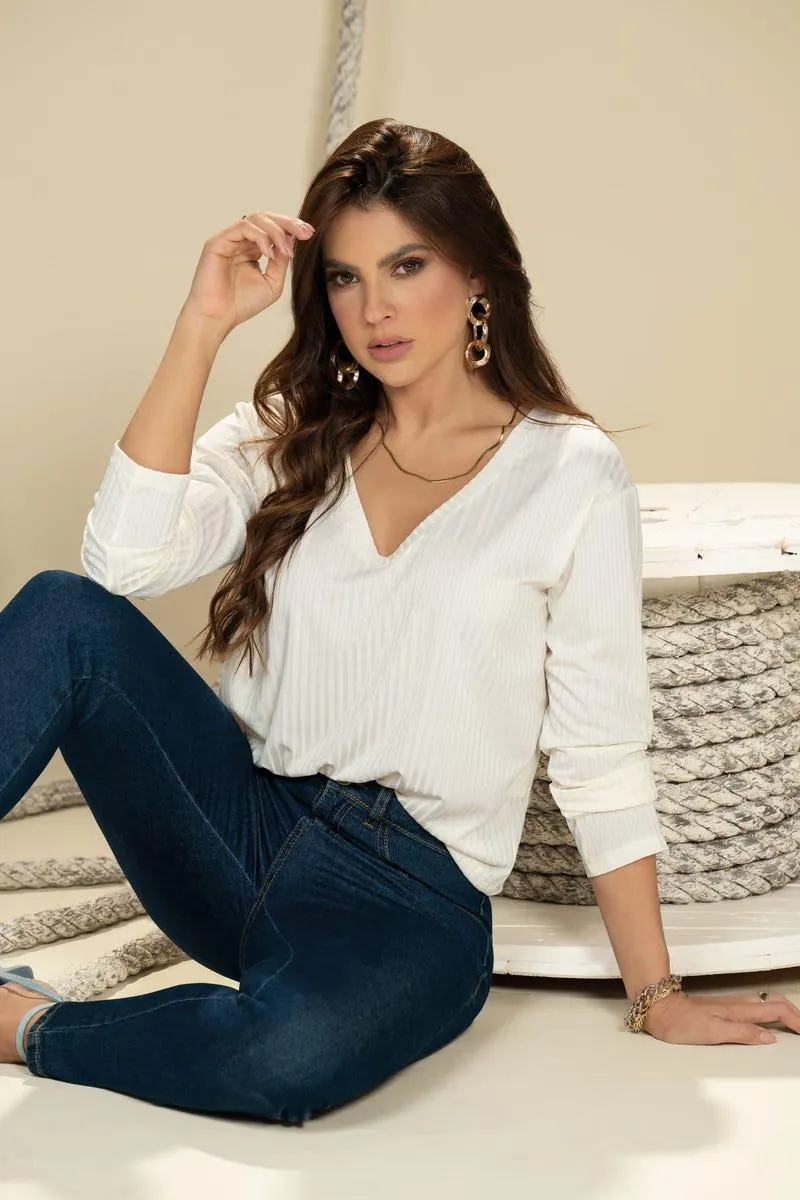 BUZO MANGA LARGA Marfil