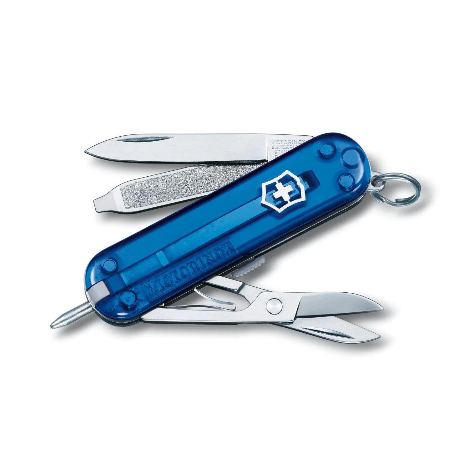 NAVAJA VICTORINOX SIGNATURE, AZUL TRANSPARENTE 0.6225.T2
