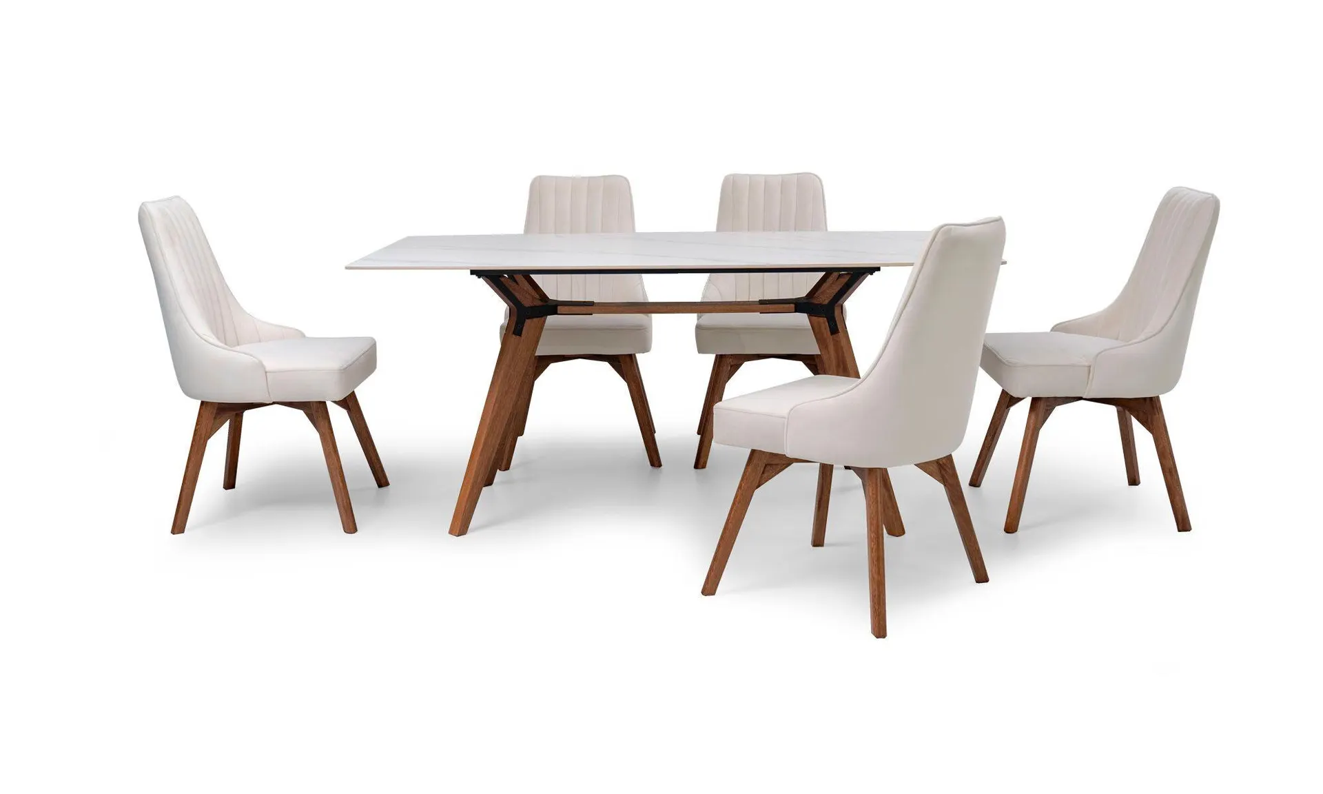 Mesa Comedor Atalanta Cerámica + 6 Sillas Florencia Mad