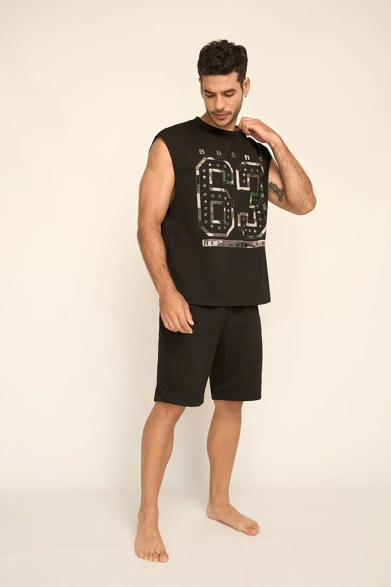 CONJUNTO X 2 CAMISETA - BERMUDA Negro