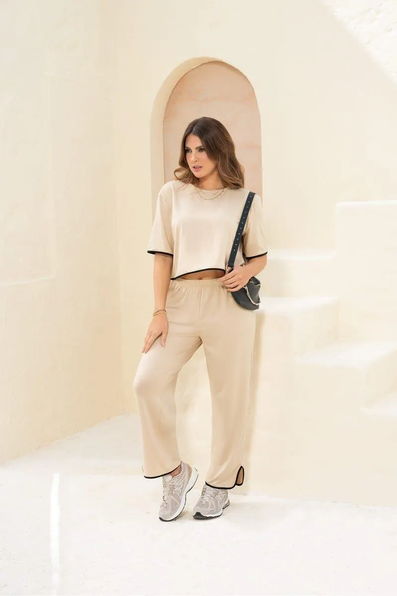 CONJUNTO X 2 CAMISETA - PANTALON Marfil