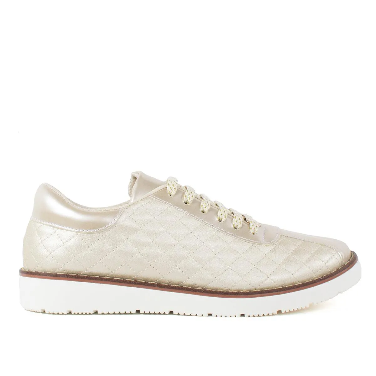 Ataduras color champaña con texturizado y charol