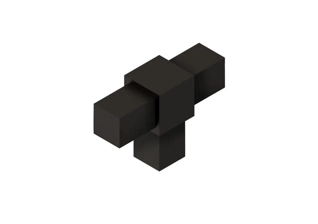 Conector cubo modular en t negro