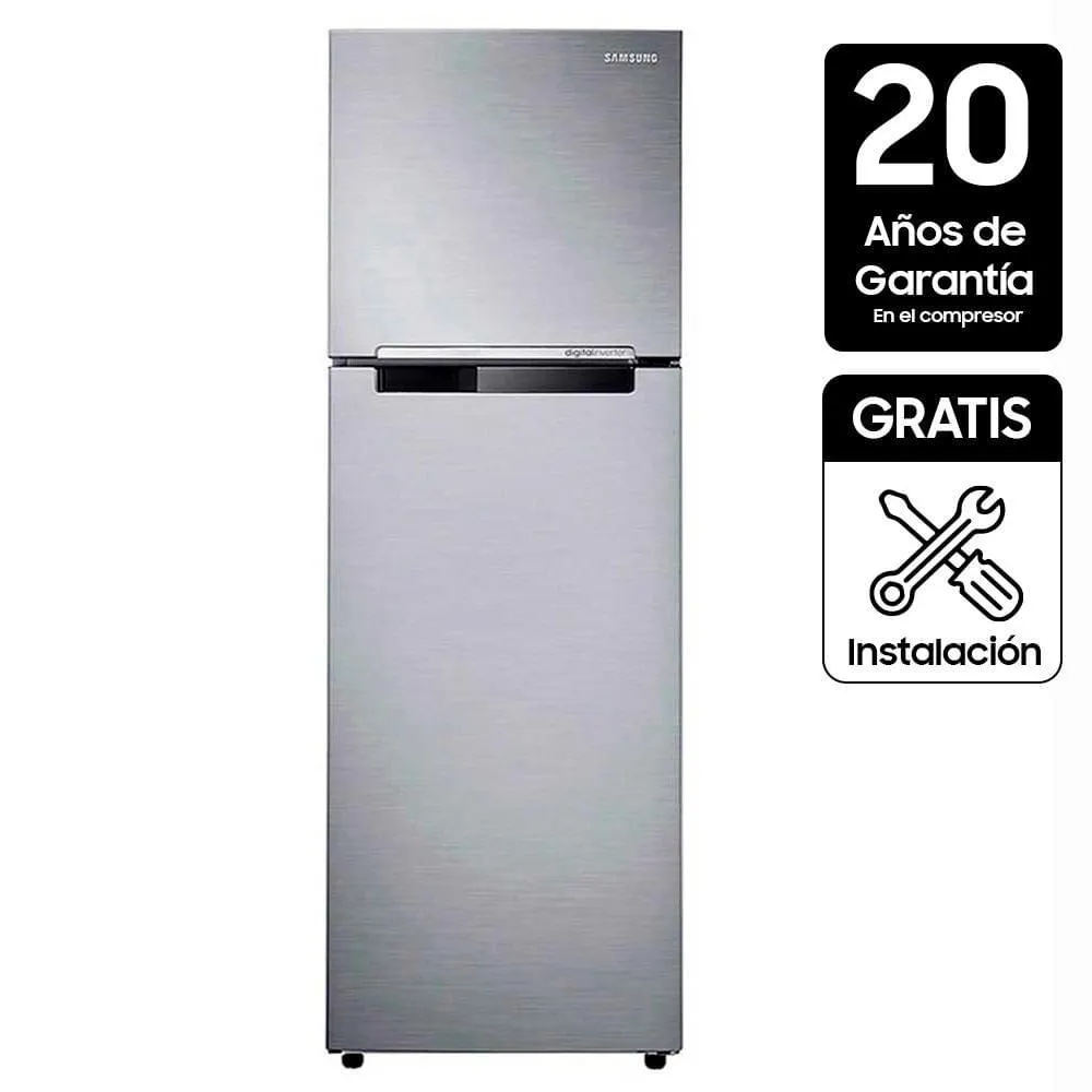 Nevera SAMSUNG No Frost Congelador Superior 236 Lts RT22FARADS8CO Gris Claro